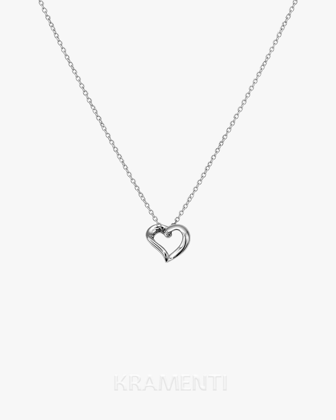 Open Heart Sterling Silver 925 Pendant