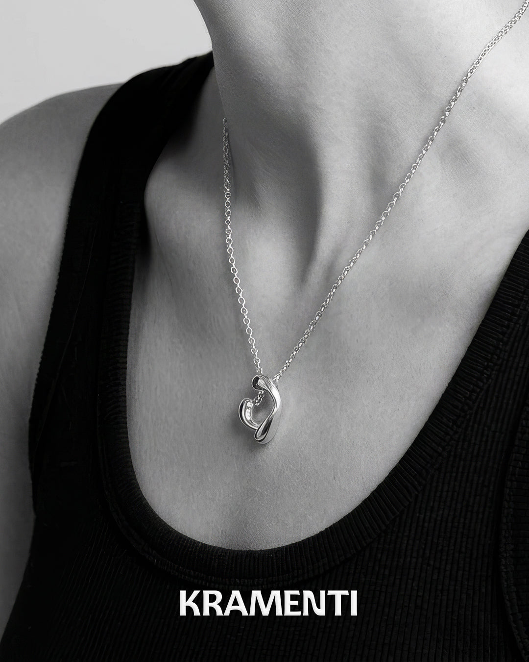 Abstract Blob Sterling Silver 925 Pendant