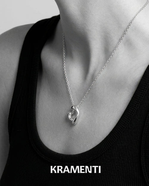 Abstract Blob Sterling Silver 925 Pendant