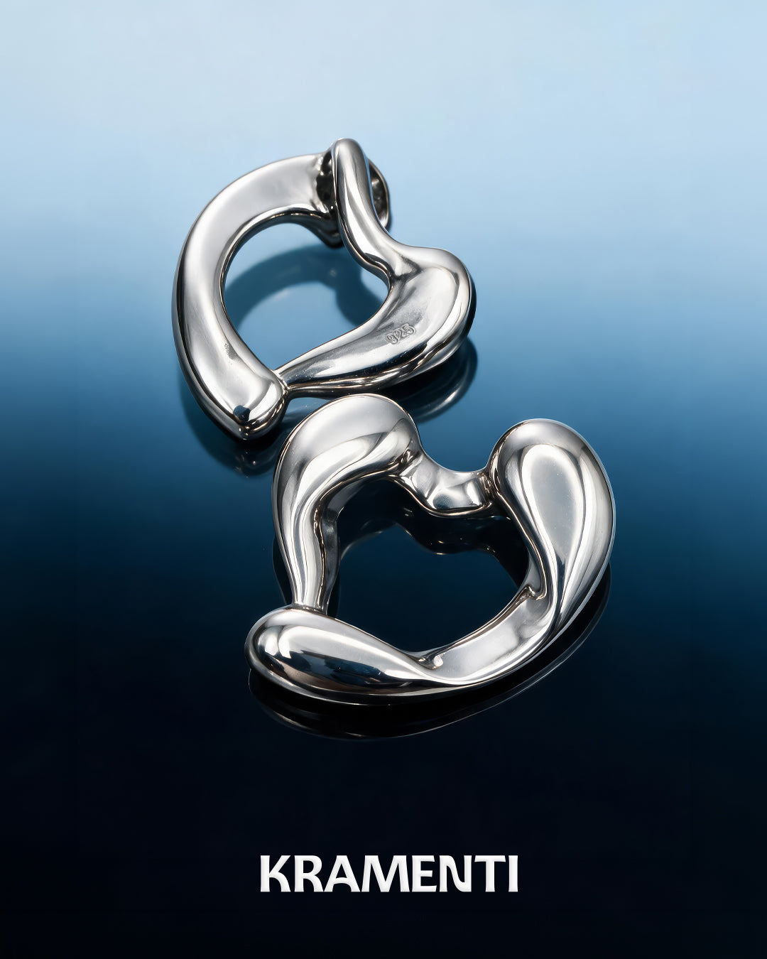 Abstract Blob Sterling Silver 925 Pendant