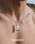 Double Bar Clip Sterling Silver 925 Pendant