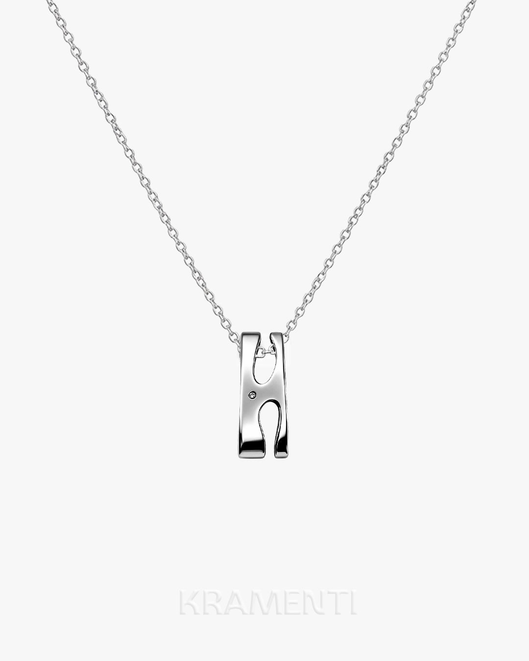 Double Bar Clip Sterling Silver 925 Pendant